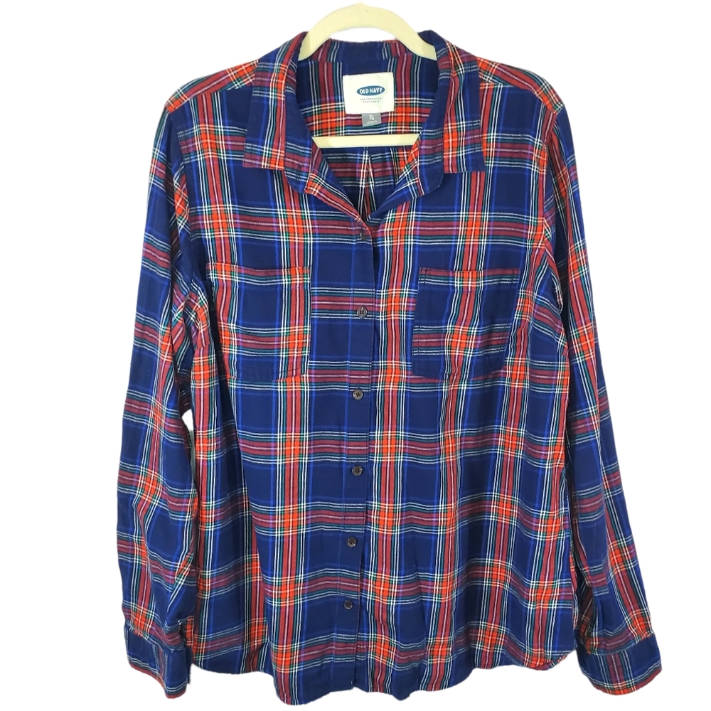 XL Old Navy Plaid Button Down Top